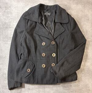 Outer Edge Y2k Charcoal Double Breasted Peacoat